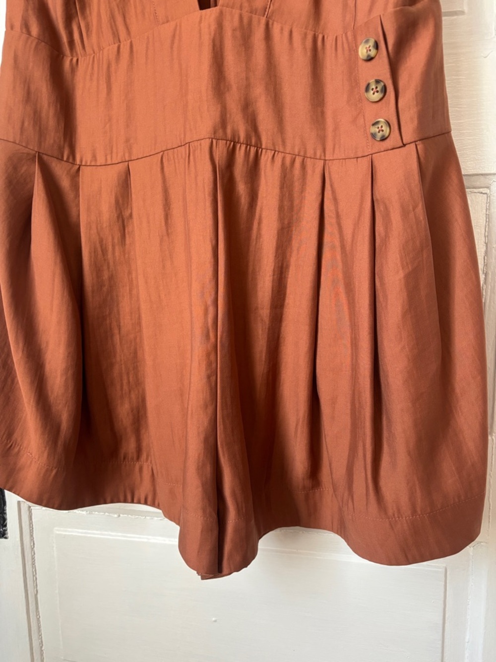 Deep V-Neck Rust Romper - Picture 6 of 13